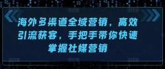 海外多渠道全域营销,高效引流获客,手把手带你快速掌握社媒营销