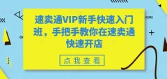 速卖通VIP新手快速入门班,手把手教你在速卖通快速开店