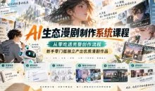 AI生态漫剧制作系统课程,从零吃透完整创作流程,新手零门槛独立产出优质漫剧作品