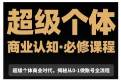 超级个体商业认知觉醒视频课,商业认知·必修课程揭秘从0-1账号全流程