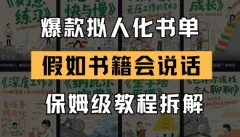最新爆款拟人化书单玩法,假如书籍会说话,保姆级教程