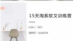 15天淘系软文训练营,学习月收过万的淘系软文