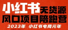 小红书无货源项目陪跑营,从0-1从开店到爆单,单店30万销售额,利润50%,有所的货干都享分给你