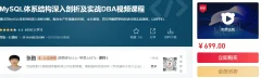 MySQL体系结构深入剖析及实战DBA视频课程(价值699元)