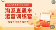 冠东·2023淘系直通车高级系统课,实操性,系统性,实时性,直通车完整体系教学