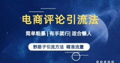 简单粗暴野路子引流-电商平台评论引流大法,适合懒人有手就行