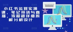 小红书运营实操课,笔记带货与直播,流程超详细拆解分析设计