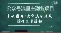 公众号流量主副业项目,美女图片+文章混合模式操作流量爆棚【揭秘】