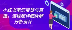 小红书笔记带货与直播,流程超详细拆解分析设计