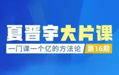 夏晋宇三万品牌课:一门课一个亿的方法论第16期2026深圳下线课(音频+字幕)