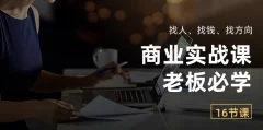 商业实战课【老板必学】:找人、找钱、找方向(16节课)