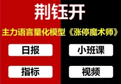 荆钰开主力语言量化模型《涨停魔术师》擒龙特训小班课+资料指标