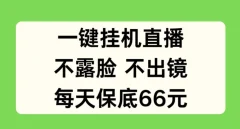 一键挂JI直播,不露脸不出境,每天保底66元【揭秘】