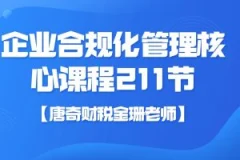 【唐奇财税金珊老师】企业合规化管理核心课程211节