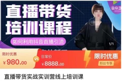 直播带货实训营:话术技巧+销售技巧+底层数据逻辑快速开启直播带货之路