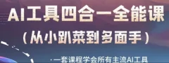 AI工具全能课,一套课程学会所有主流AI工具,从AI领域的小趴菜蜕变成AI技能多面手
