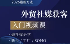 2026外贸社媒获客入门课,开启外贸社媒获客之路