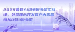2025最新AI闪电做外贸实战课,外贸建站开发客户内容营销从0到3做外贸
