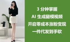 3分钟掌握AI生成腿模视频,开启零成本涨粉变现,一件代发到手软