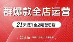 贾真电商群爆款全店运营,21天提升全店运营思维,起店、全店运营爆款不断