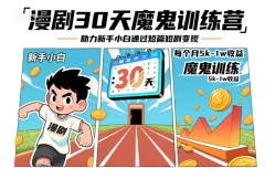 漫剧30天魔鬼训练营,助力新手小白通过短篇短剧变现