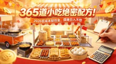 365道小吃绝密配方!2026低成本轻创业,摆摊不愁