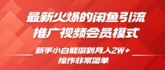 闲鱼引流推广影视会员,0成本就可以操作,新手小白月入过W+