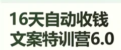 16天自动收钱文案特训营6.0,学会儿每天自动咔咔收钱