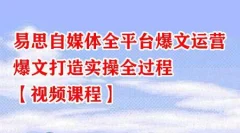 易思自媒体全平台爆文运营,爆文打造实操全过程