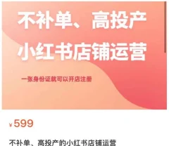 不补单、高投产的小红书店铺运营,一张身份证就可以开店注册
