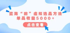 某公众号付费文章《蓝海“前”虚拟选品方法:单品收益5000+》