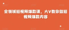 全领域短视频爆款课全网两千万粉丝大V教学