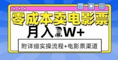 零成本卖电影票,月入过W+实操流程+渠道