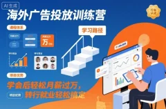 海外广告投放训练营,学会后轻松月薪过W,转行就业轻松搞定