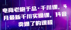 电商老炮于总·千川课,最新千川实操课,抖音卖爆了的课程