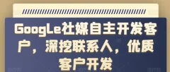 Google社媒自主开发客户,深挖联系人,优质客户开发
