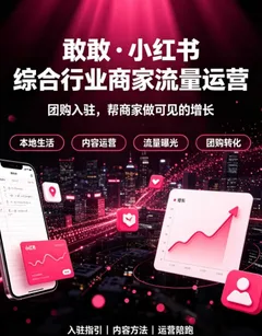 敢敢·小红书综合行业商家流量运营团购入驻