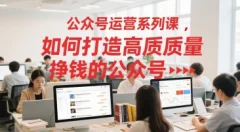公众号运营系列课,如何打造高质量挣钱的公众号