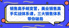 销售高手蜕变营,美业销售高手实战体系课,三大销售体系带你破局
