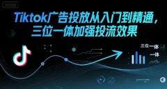 Tiktok广告投放从入门到精通,三位一体加强投流效果
