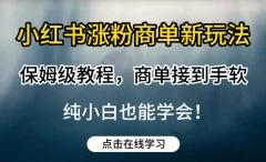 小红书涨粉商单新玩法,保姆级教程,商单接到手软,纯小白也能学会