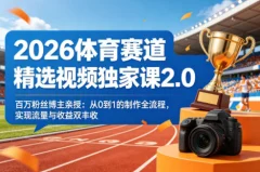 2026体育赛道精选视频独家课2.0,百万粉丝博主亲授