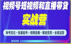2023最新微信视频号引流和变现全套运营实战课程,小白也能玩转视频号短视频和直播运营
