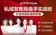 私域发售操盘手实战班,打造你的私域印钞机