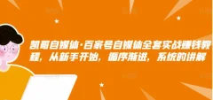 凯哥自媒体·百家号自媒体全套实战赚钱教程,从新手开始,循序渐进,系统的讲解
