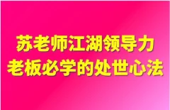 苏老师:江湖领导力老板必学的处世心法16节